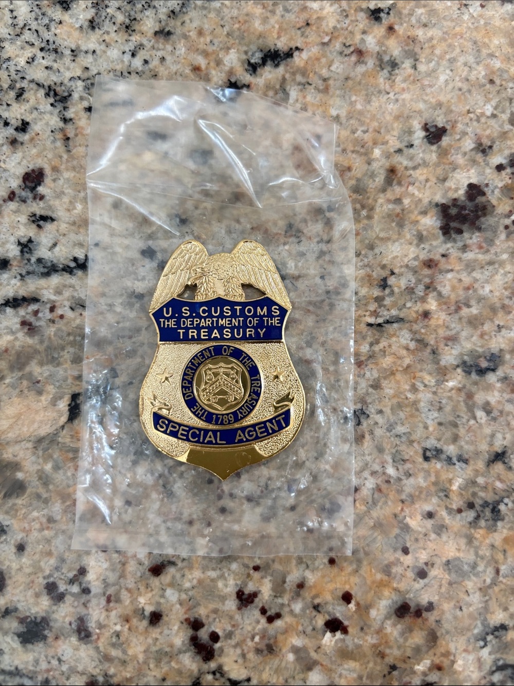 U.S. Customs Department of the Treasury Special Agent Badge Gold and Blue